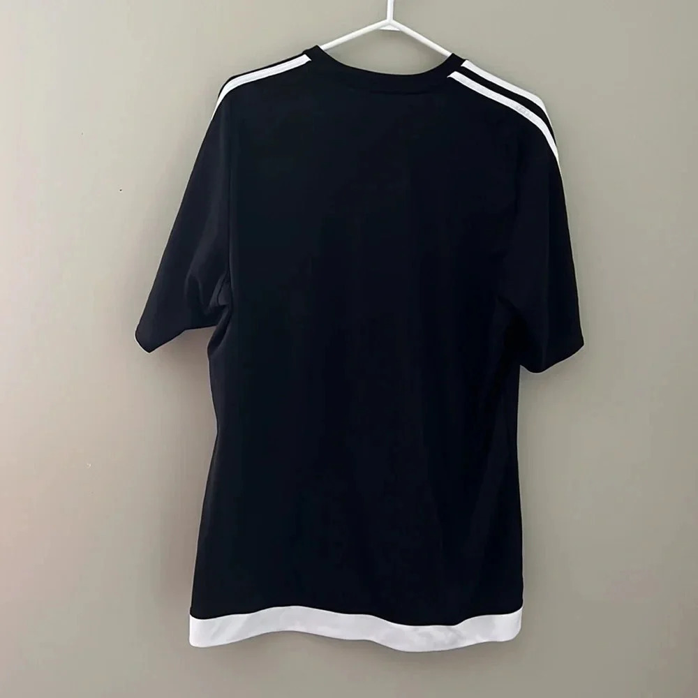 Adidas Climalite Soccer Jersey Black White Short Sleeve XL - Picture 2 of 4
